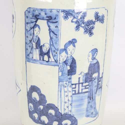 275 - A large Chinese porcelain vase, hand painted decoration, height 60cm