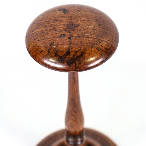 280 - A Victorian mahogany wig stand, height 23cm