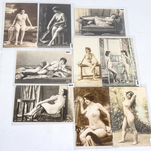 292 - A group of 9 erotic photo postcards, circa 1900