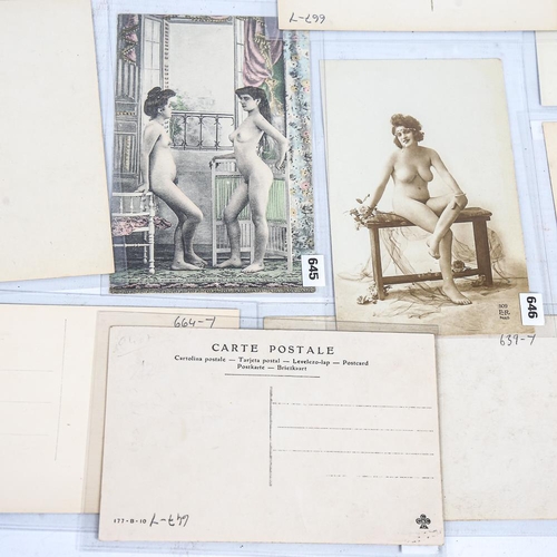 292 - A group of 9 erotic photo postcards, circa 1900