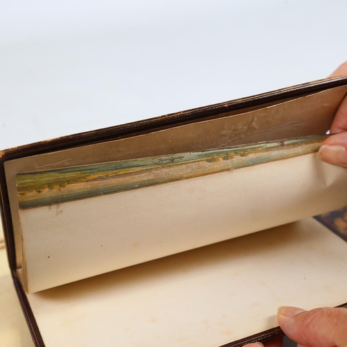 296 - A group of 3 Victorian leather-bound Classical books, fore-edge painted (2 double and 1 single)