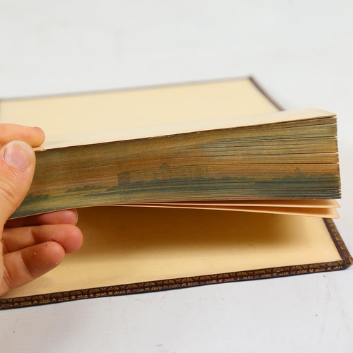 296 - A group of 3 Victorian leather-bound Classical books, fore-edge painted (2 double and 1 single)