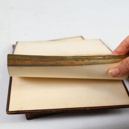 296 - A group of 3 Victorian leather-bound Classical books, fore-edge painted (2 double and 1 single)