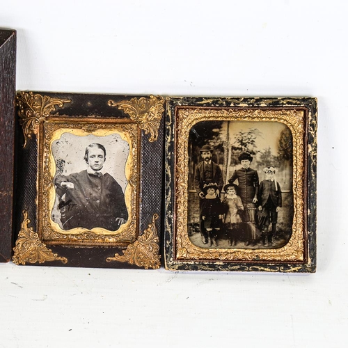 316 - 3 late 19th century silver print/daguerreotype portrait photographs, framed (3)