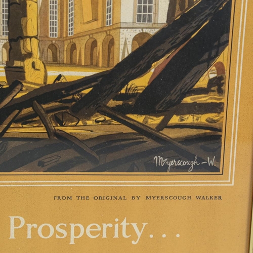 326 - To Build For Prosperity Save Now, original National Savings Committee poster, framed, overall frame ... 