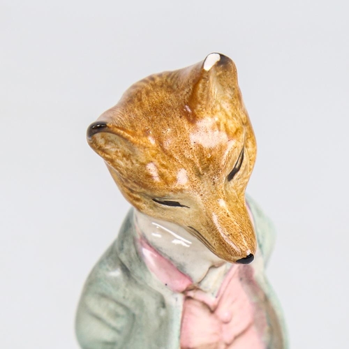 340 - Beswick Beatrice Potter foxy whiskered gentleman, gold back stamp, height 12cm