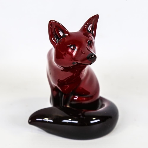 347 - Royal Doulton Flambe seated fox, height 11cm