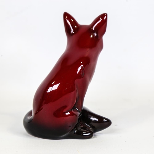 347 - Royal Doulton Flambe seated fox, height 11cm