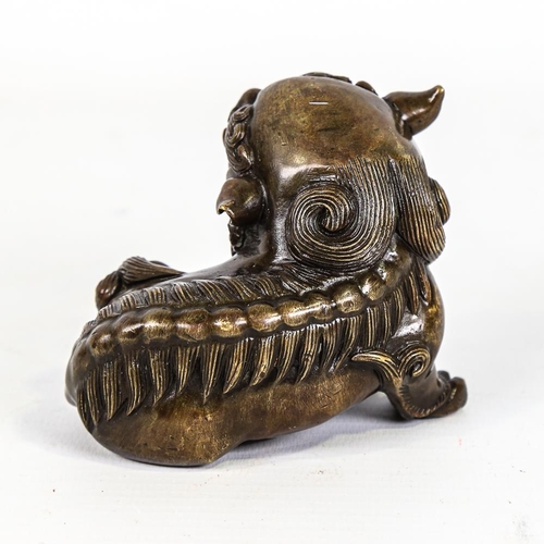 362 - A Chinese patinated bronze Dog of Fo, length 8.5cm