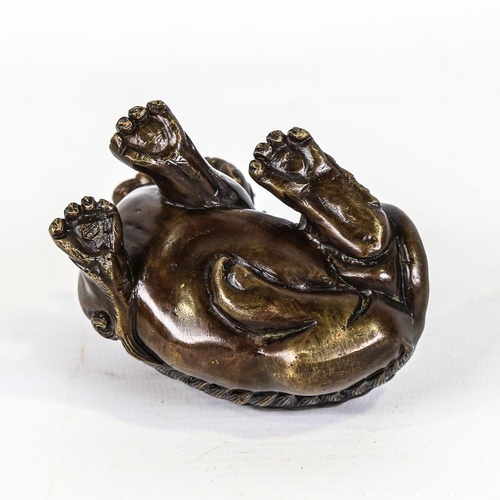 362 - A Chinese patinated bronze Dog of Fo, length 8.5cm