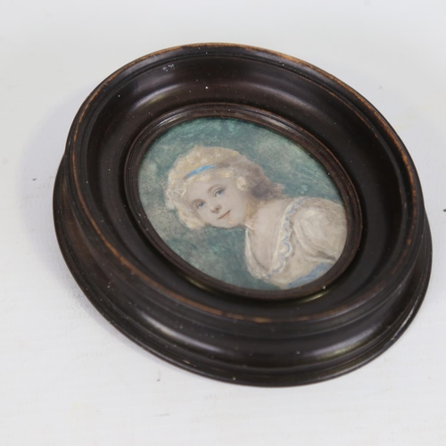 35 - A miniature watercolour on ivory, inscribed verso 