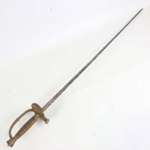 76 - An early 19th century French Napoleonic Officer's dress sword, with gilt-bronze hilt and horn grip