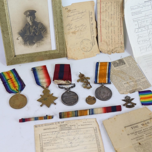 85 - A First World War DCM group of 4 Service medals, awarded to 1854 Gnr Hubert Crowther MMGS (Motor Mac... 