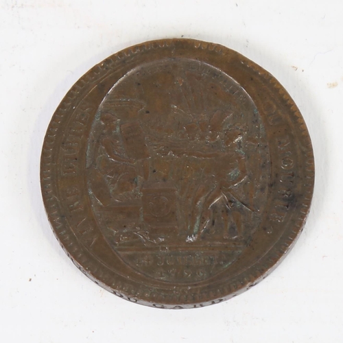 96 - A French 1792 commemorative copper token medal, commemorating the Festival of the Federation 1790, b... 