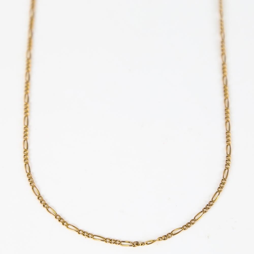 611 - An 18ct gold figaro link chain necklace, chain length 60cm, 5.8g