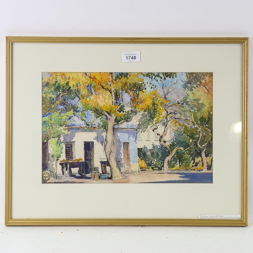 1748 - Arthur Croft Mitchell, watercolour, Continental buildings, signed, 23cm x 35cm, framed