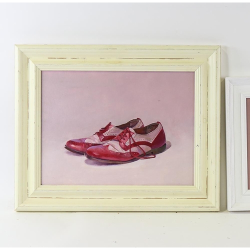 1752 - Julian Gordon Mitchell, 2 oils on board, shoes, largest 30cm x 40cm, framed (2)