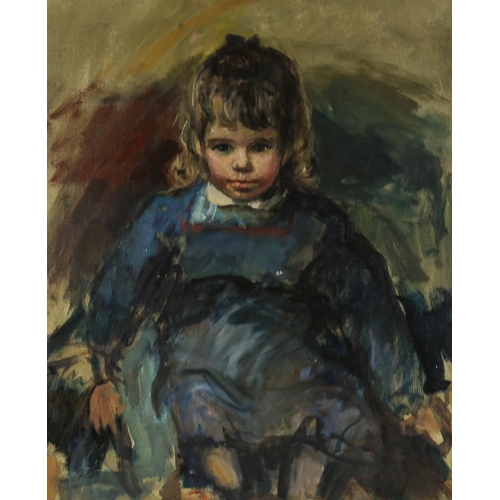 1773 - Early 20th century oil on canvas, portrait of a child, unsigned, 75cm x 63cm, framed