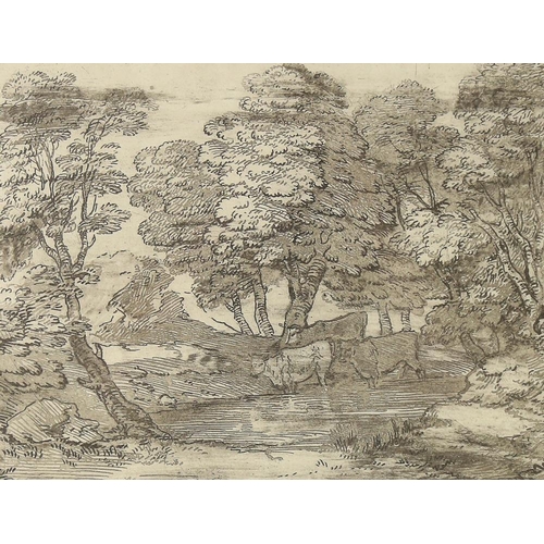 1778 - After John Constable, soft ground etching, cattle in a clearing, printed from the original plates, l... 