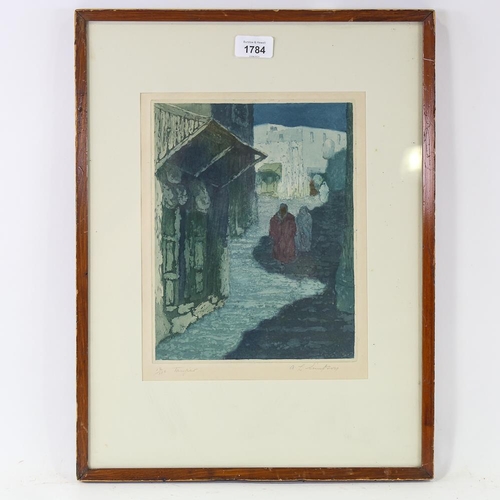 1784 - Annie L Simpson (exhibited 1894 - 1913), limited edition coloured etching, Tangier, signed and numbe... 