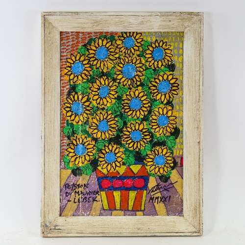 1804 - Royston Du Maurier-Lebek, yellow daisies, 50cm x 34cm, framed