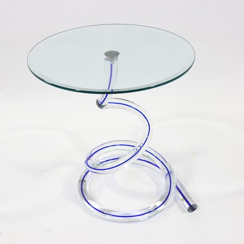 2076 - ROCHE BOBOIS - a Ghibli Murano glass table with spiral-cased glass base, height 58cm