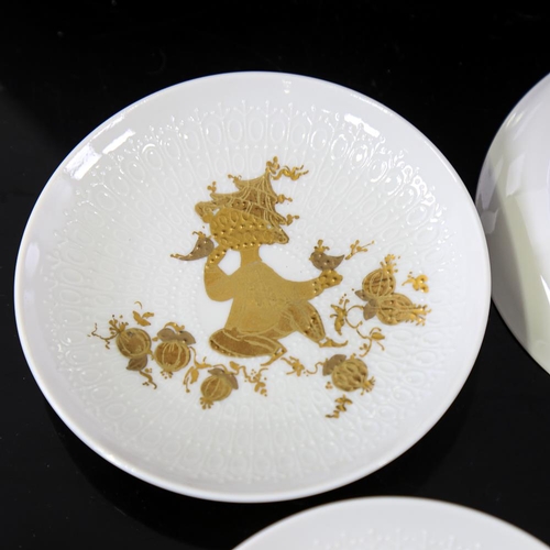 2103 - BJORN WIINBLAD for ROSENTHAL STUDIO-LINE - a set of 4 Romanze trinket dishes, with 3-colour gold fig... 