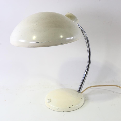 2115 - A mid-century Bauhaus design desk lamp, with enamelled metal shade and base, height 40cm