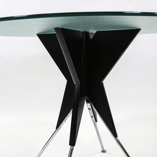 2127 - VINCENT MARTINEZ - a Halley post-modern dining table for Punt Mobles, Spain, 1980s, with rough cast ... 