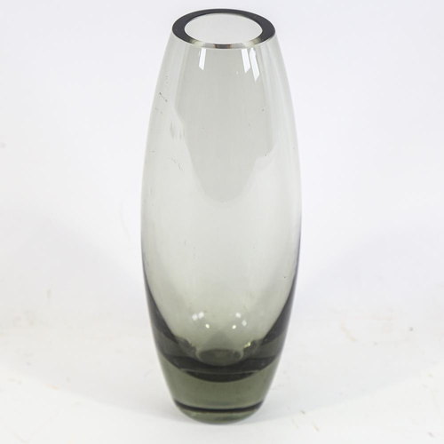 2129 - PER LUTKEN for HOLMEGAARD - a smoked glass bullet-form vase, signed to base, height 22cm