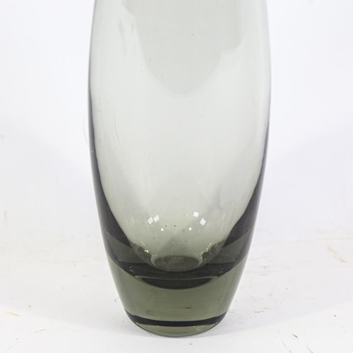 2129 - PER LUTKEN for HOLMEGAARD - a smoked glass bullet-form vase, signed to base, height 22cm