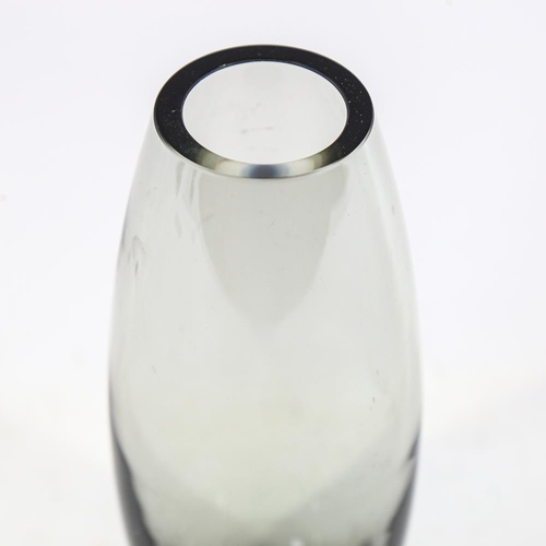 2129 - PER LUTKEN for HOLMEGAARD - a smoked glass bullet-form vase, signed to base, height 22cm