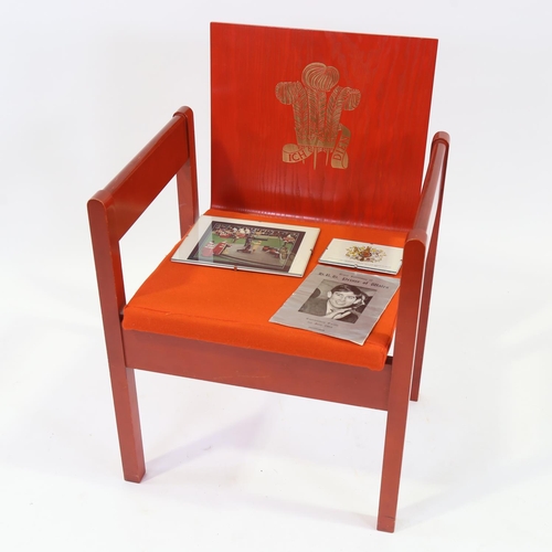 265 - Prince of Wales Investiture chair, 1969, designed by The Right Honourable Earl of Snowdon, Carl Toms... 