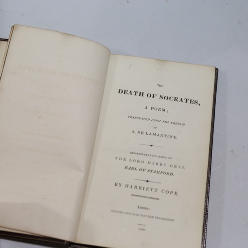 296 - A group of 3 Victorian leather-bound Classical books, fore-edge painted (2 double and 1 single)