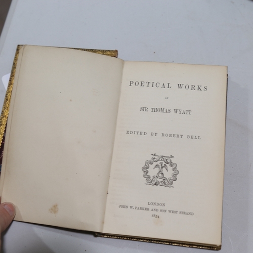 296 - A group of 3 Victorian leather-bound Classical books, fore-edge painted (2 double and 1 single)