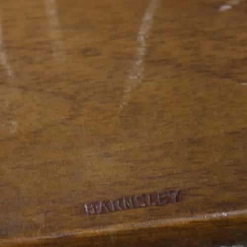 321 - Edward Barnsley, Cotswold School Arts and Crafts oak footstool, stamped Barnsley to underside, lengt... 