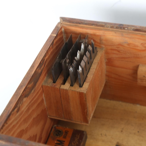 108 - An Antique Lewin carpenter's combination woodworking plane, in original fitted pine case with spare ... 