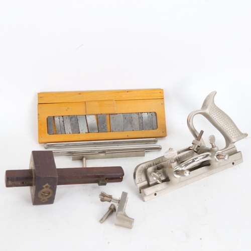 112 - A Vintage Record combination woodworking plane no. 050, and a rosewood mortice gauge