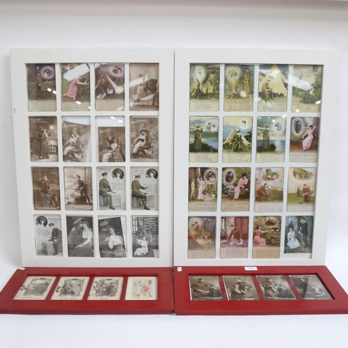 123 - 4 frames of First World War Period sweetheart cabinet cards (4 frames)