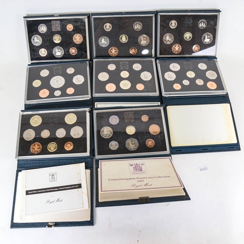 166 - 8 UK proof coin collections, including 1984 and 1993