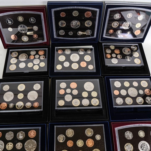 173 - 12 cased sets of UK proof coin collections, 2000 - 2011