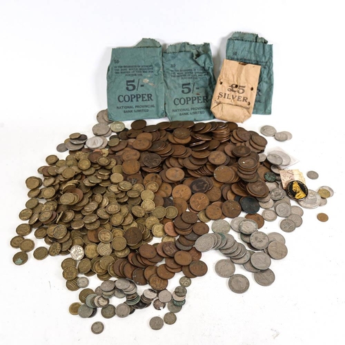 174 - A large quantity of pre-decimal coins, including some silver (boxful)