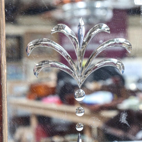 179 - A small Antique rosewood-framed cut-glass rectangular wall mirror, overall 44cm x 37cm