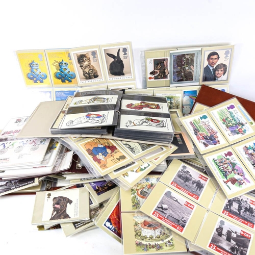 188 - A box of stamp albums, Royal Mail postcards etc