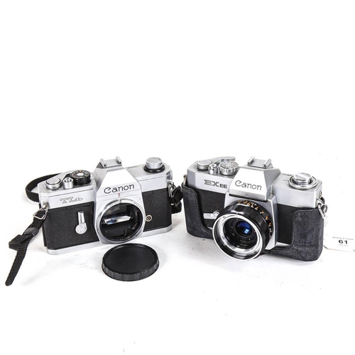 61 - CANON - 2 Vintage 35mm single lens reflex cameras, comprising models TLb and EXEE (2)