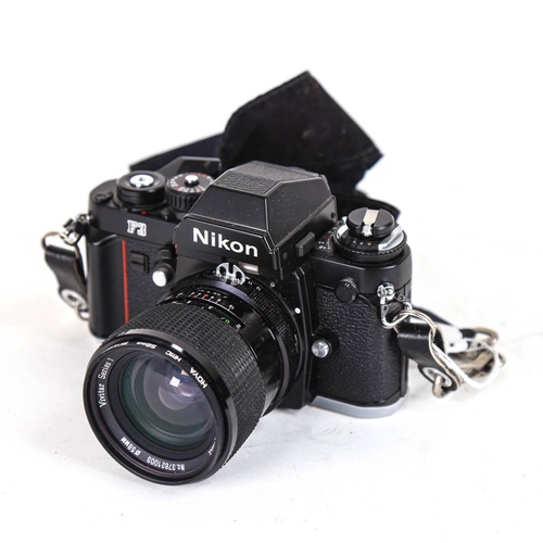 63 - NIKON - a Vintage F3 35mm single lens reflex camera, with Vivitar Series I 28mm 1:1.9 lens and Skyli... 