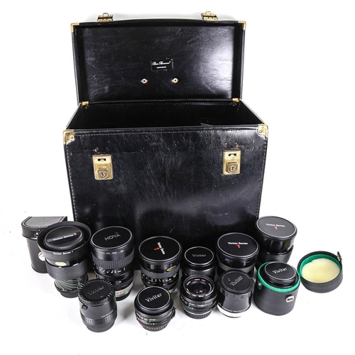 67 - Various Vintage camera lenses, including Vivitar Series I, Hoya Zoom and Macro etc