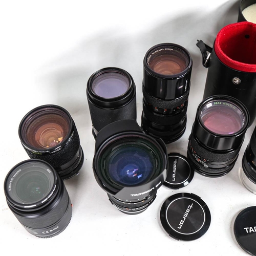 68 - TAMRON - various Vintage camera lenses, including wide zoom etc