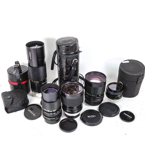 71 - Various Vintage camera lenses, including Vivitar, Hoya, Tamron etc