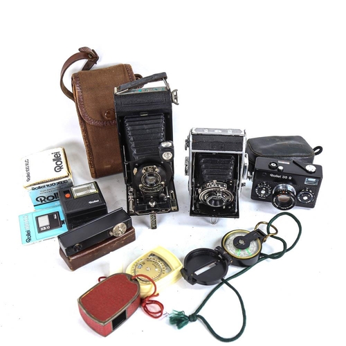 72 - Various Vintage cameras, including Pocket Kodak, Zeiss Ikon, Rollei 35S etc